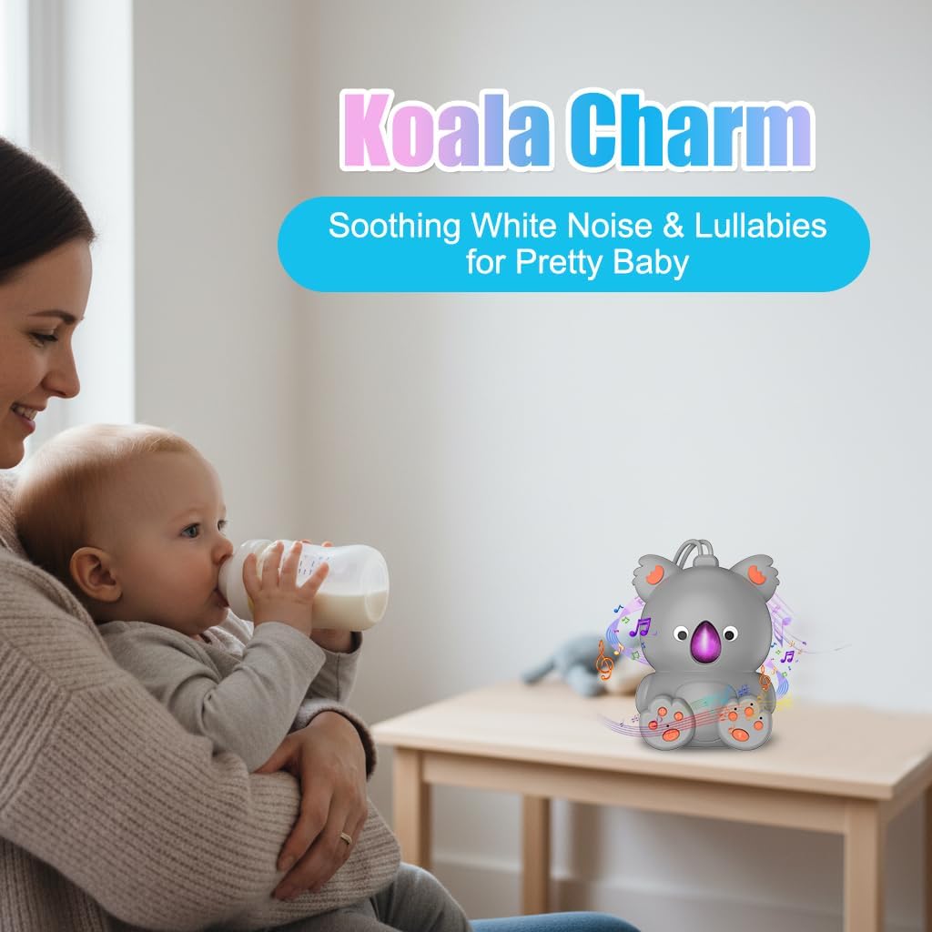 Baby White Noise Machine with Bluetooth Speaker & Timer | Portable Infant Sleep Aid, Sleeping Music Soothing Sounds for Nursery, Travel, Crib & On-The-Go