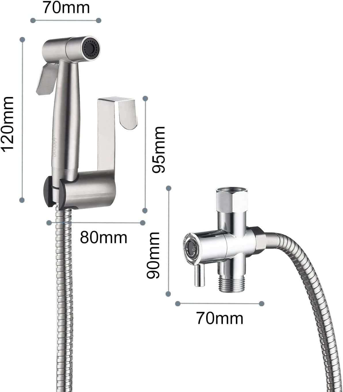 Handheld Bidet Sprayer for Toilet Handheld Sprayer Kit Toilet Sprayer Attachment for Toilet Handheld Bidet Cloth Diaper Sprayer Set Muslim Shower Toilet Sprayer