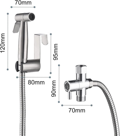 Handheld Bidet Sprayer for Toilet Handheld Sprayer Kit Toilet Sprayer Attachment for Toilet Handheld Bidet Cloth Diaper Sprayer Set Muslim Shower Toilet Sprayer