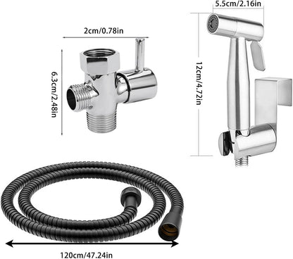 Generic Handheld Bidet Sprayer for Toilet, Hand held Stainless Steel Toilet Bidet Sprayer Kit, Hose with Anti-Leak Hose&High Pressure, for Personal Hygiene, Toilet Clean, Baby Diaper Cloth (Black)