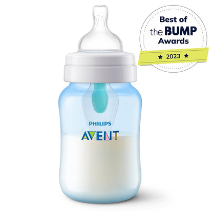 Philips Avent Anti-Colic Bottle with AirFree Vent, 4oz, with Flow 1 Nipples, 0m+, 4pk, Clear, SCY701/04