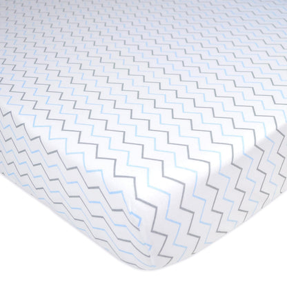 American Baby Company 100% Natural Cotton Fitted Pack and Play Sheet 39" x 27" - Soft & Breathable Pack N Play Sheet for Playpen, Playard & Mini Crib Mattress, Navy Whale, for Boys & Girls