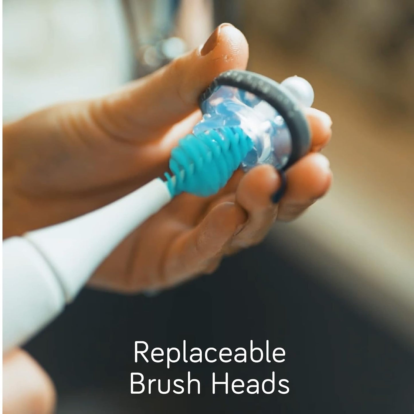 Nanobebe Baby Bottle Cleaner Replacement Heads - for E-Brush Electric Rechargeable Bottle Cleaning Brush and Flexy Brush in Gift Sets, for Baby Accessories, Pacifiers, and Sippy Cups - 4pk, Grey