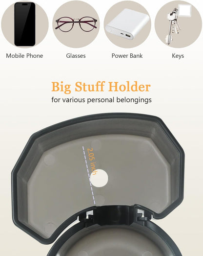 Universal Stroller Cup Holder with Phone Holder, 360° Rotatable Strong Clip, Big Storage Space for Walker, Wheelchair, Stroller, Bike