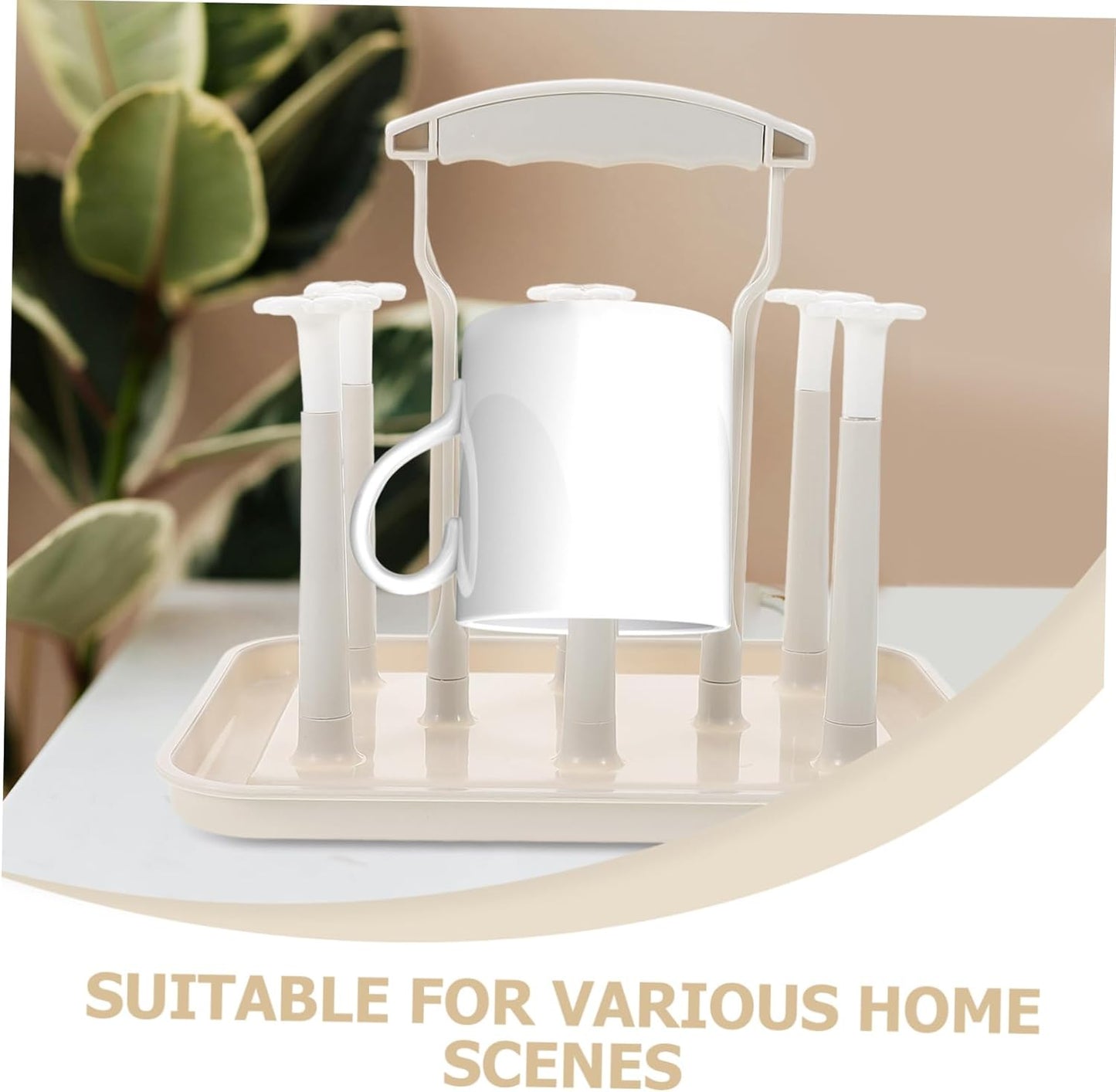 Toyvian Space Saving Baby Bottle Drying Rack with Cup Holder for Countertop Portable Baby Bottle Drain Rack for Kitchen and Nursery Organization