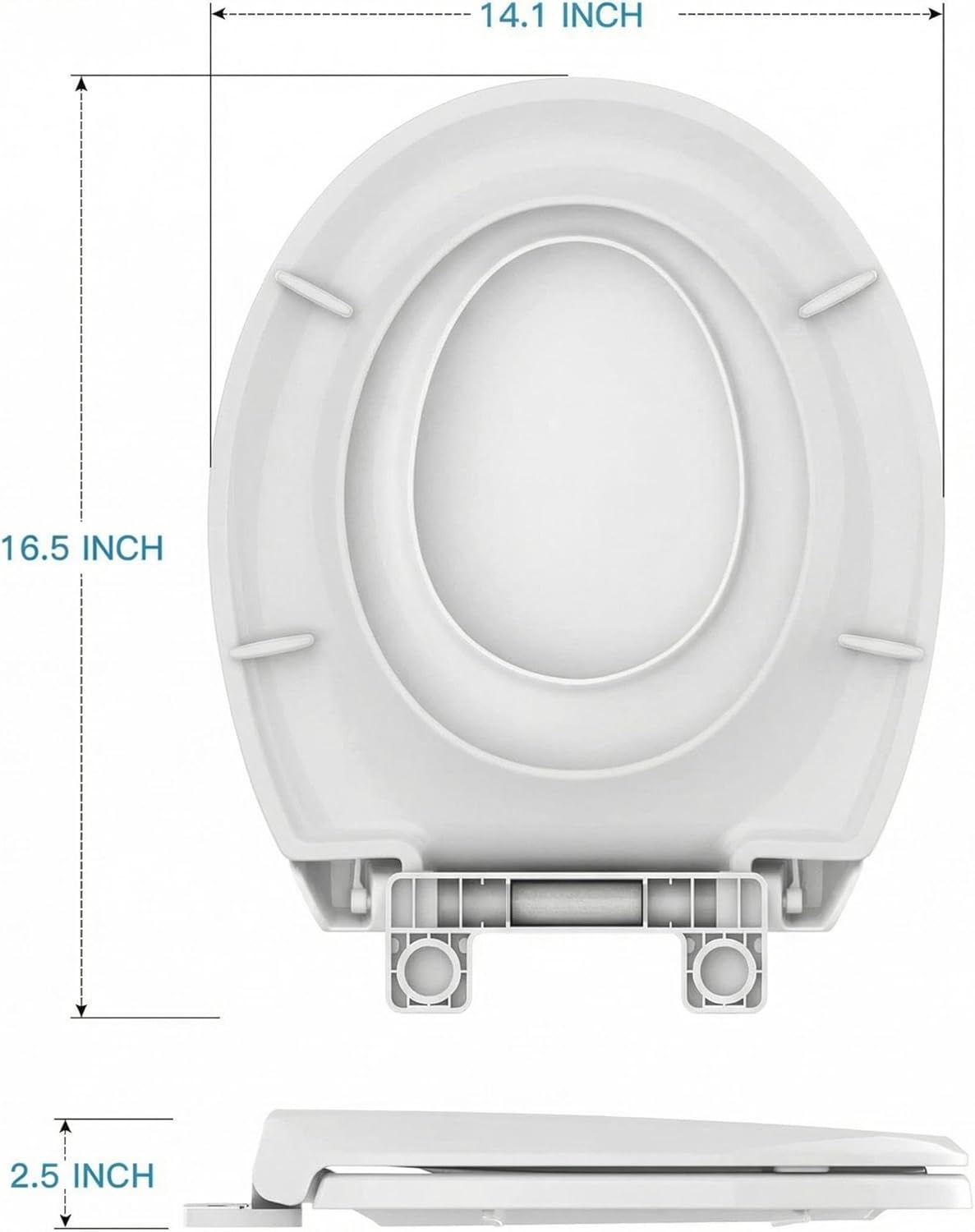 Toilet Seat, Elongated Toilet Seat with Toddler Seat Built in, Potty Training Toilet Seat Elongated Fits Both Adult and Child, with Slow Close and Magnets- Elongated