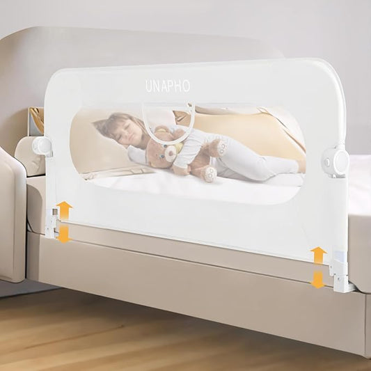 Bed Rail for Toddlers,Swing Down Kids Bed Rails Guard for Twin,Full,Queen,Bunk Size Bed,Extra Tall Child Bed Rail Guard with Reinforced Anchor Safety System,32" L x 29.5" H,White