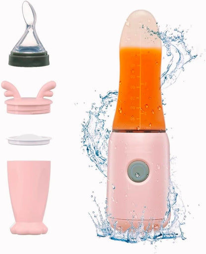 Socila Blender Baby Food Processor Mini Portable Blender With Silicone Feeding Bottle and Baby Spoons USB Quick Recharging