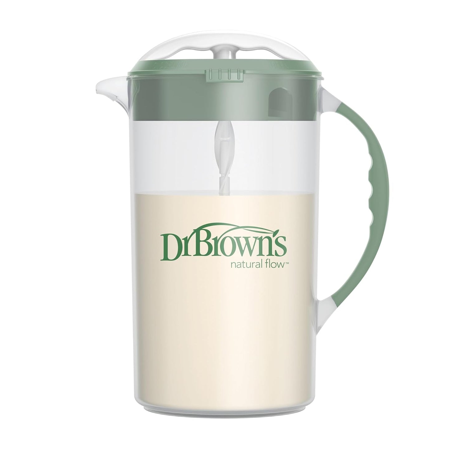 Dr. Brown's Baby Formula Mixing Pitcher with Adjustable Stopper, Locking Lid, & No Drip Spout & Dr. Brown’s Natural Flow Level 2 Narrow Baby Bottle Silicone Nipple, Medium Flow, 3m+
