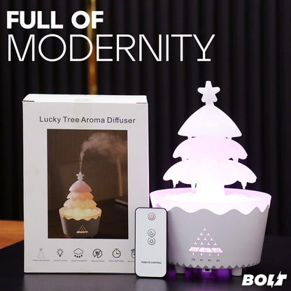 BOLT Pine Tree Humidifier 250ml - Ultrasonic Cool Mist Humidifier, Compact Design, Modern Aesthetic, Humidity Control for Dry Seasons, 7 Color Settings, Great For Bedroom, Nursery, Office, Lounge