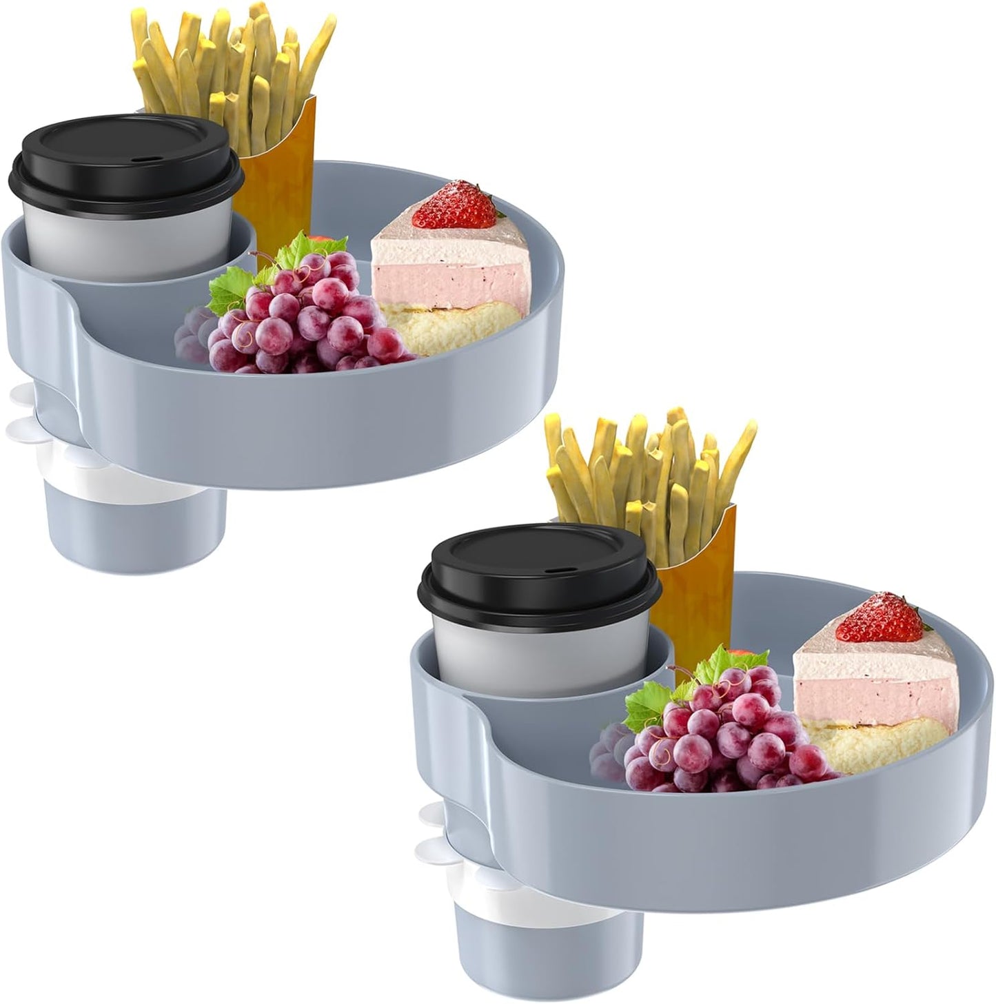 [2 Packs] Kids Car Seat Tray, Travel Tray with Cup Holder for Toddler Baby, Kids Car Seat Food Snack Organizer for Road Trip, Stroller snack Organizer Travel Must Haves Toddler Must Haves (Black)