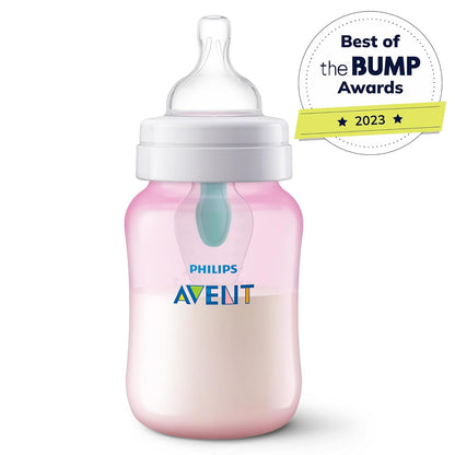 Philips Avent Anti-Colic Bottle with AirFree Vent, 4oz, with Flow 1 Nipples, 0m+, 4pk, Clear, SCY701/04