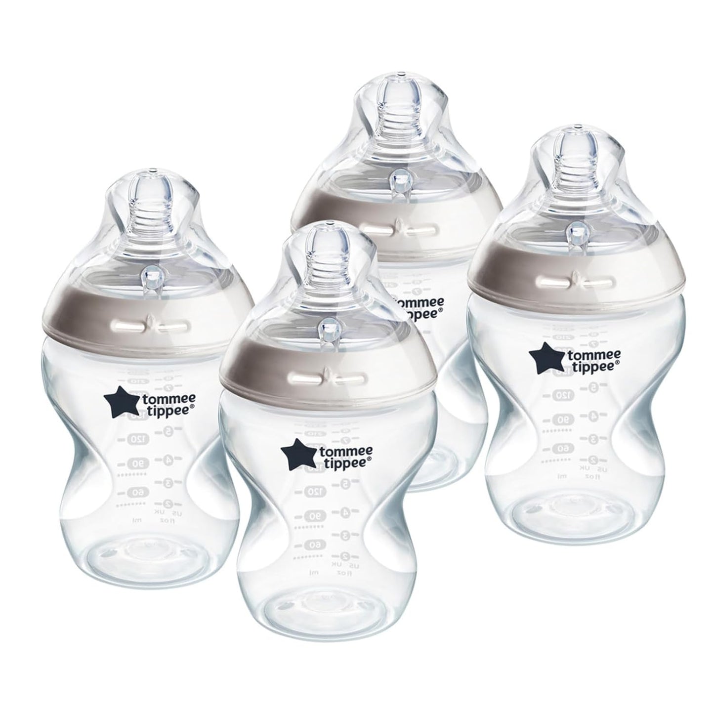 Tommee Tippee Natural Start Anti-Colic 9 oz BPA Free Baby Bottles, 0+ Months, Slow Flow Breast-Like Nipple, Self Sterilizing, Designed for Seamless Transition Between Bottle & Breast, Clear, Pack of 2