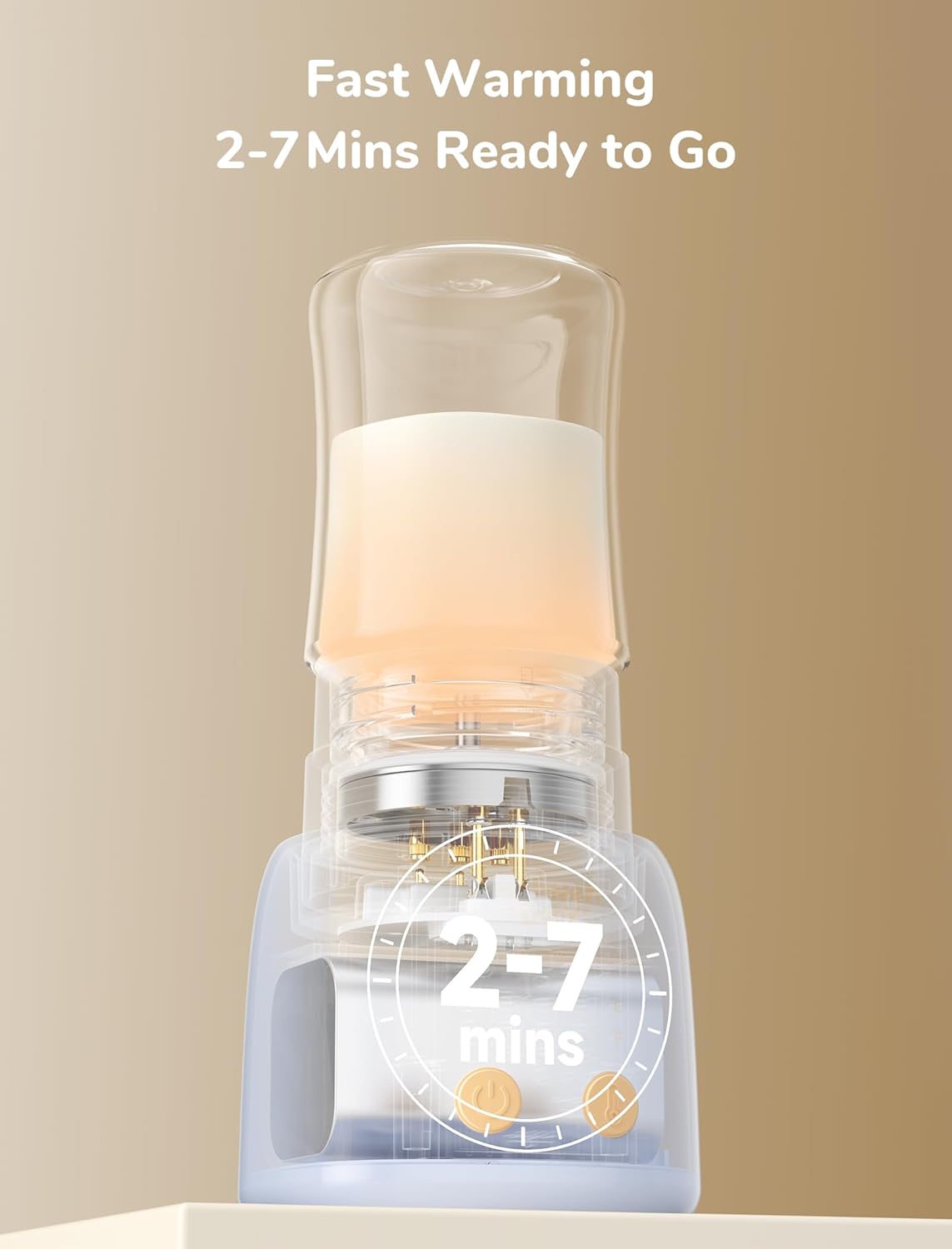 Portable Bottle Warmer On The Go, Includes 9 Brand Adapters, Fast Heating with Precise Temperature Control, Detachable & Leak-Proof Design, Baby Bottle Warmer for Travel - Blue