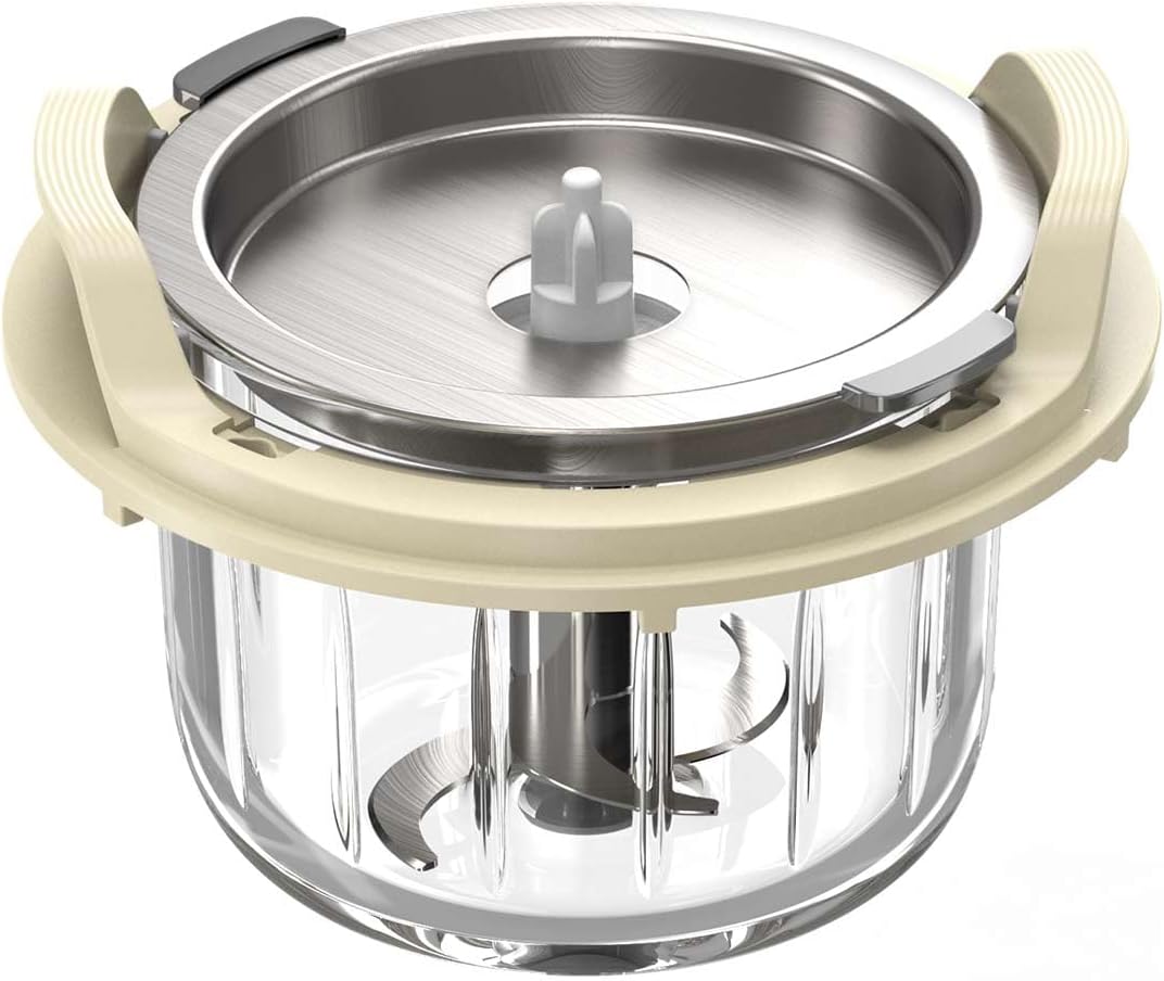 Replacement Glass Bowl with Handle, Blade, and Anti-Spill Food Cover for Baby Food Maker - Essential Accessories for Hassle-Free Baby Meal Preparation