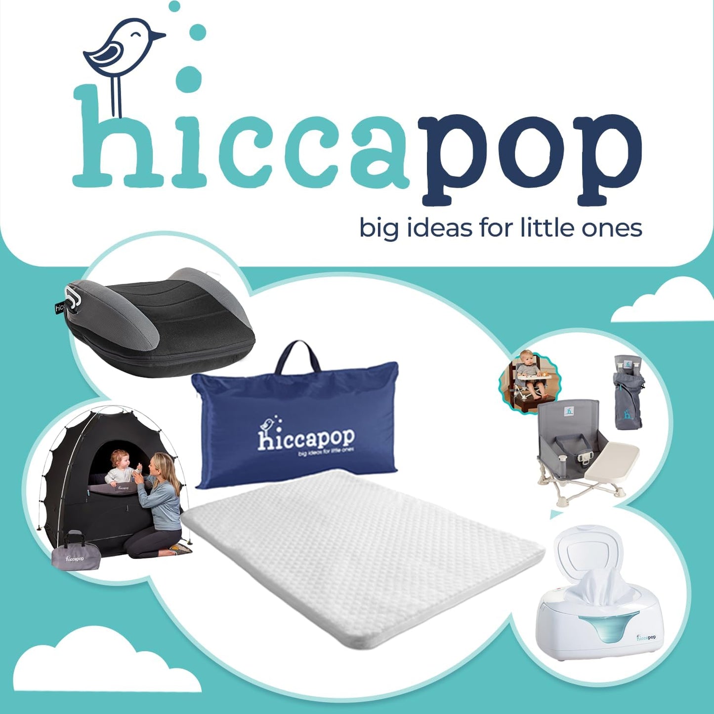 Hiccapop Playard Mattress Pad (38"x26"x1"), Playpen Pad, Portable Crib Mattress with Carry Bag, 1" Thick
