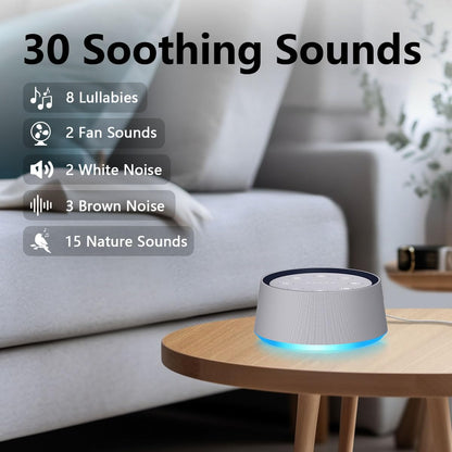 Brown Noise Sound Machine 30 Soothing Sounds White Noise Machine with 12 Night Light Colors Sleep Machine for Adults Baby Kids 36 Volume Levels Noise Canceling for Office Home Privacy