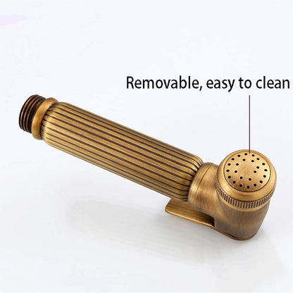 Handheld Bidet Sprayer for Toilet, Bathroom Cloth Diaper Sprayer Set Brass Bidet Sprayer Kit with Stainless Steel Shower Hose and Holder for Pet Bathing, Personal Hygiene,Gold