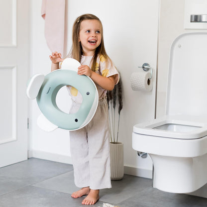 Kindsgut Whale Potty Training Seat for Toddlers – Kids Toilet Seat with Backrest, Non-Slip, Fits Round & Oval Toilet Seats, Designed in Germany, Peach