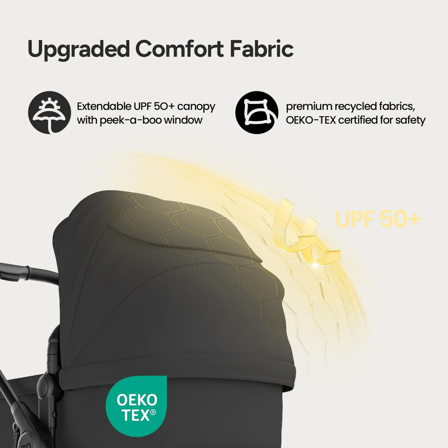 Mompush Baby Stroller, Convertible 2-in-1 with Bassinet Option, Infant Car Seat Compatible, Includes Adapter - Sturdy Full-Size Infant Stroller for Family Adventures