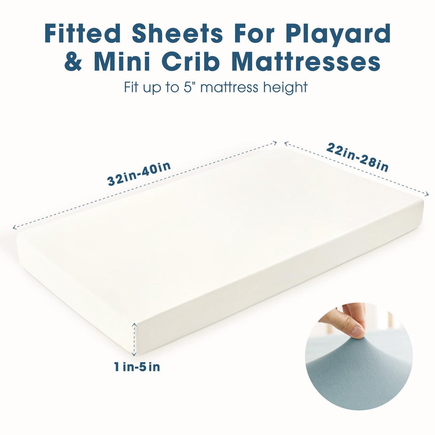 GRSSDER Stretch Ultra Soft Jersey Knit Fitted Pack n Play Playard Sheets Set 2 Pack，Fits Portable/Mini Cribs Sheets, Playards Mattress Pads, Stylish Watercolor Animals for Baby, Mint Green