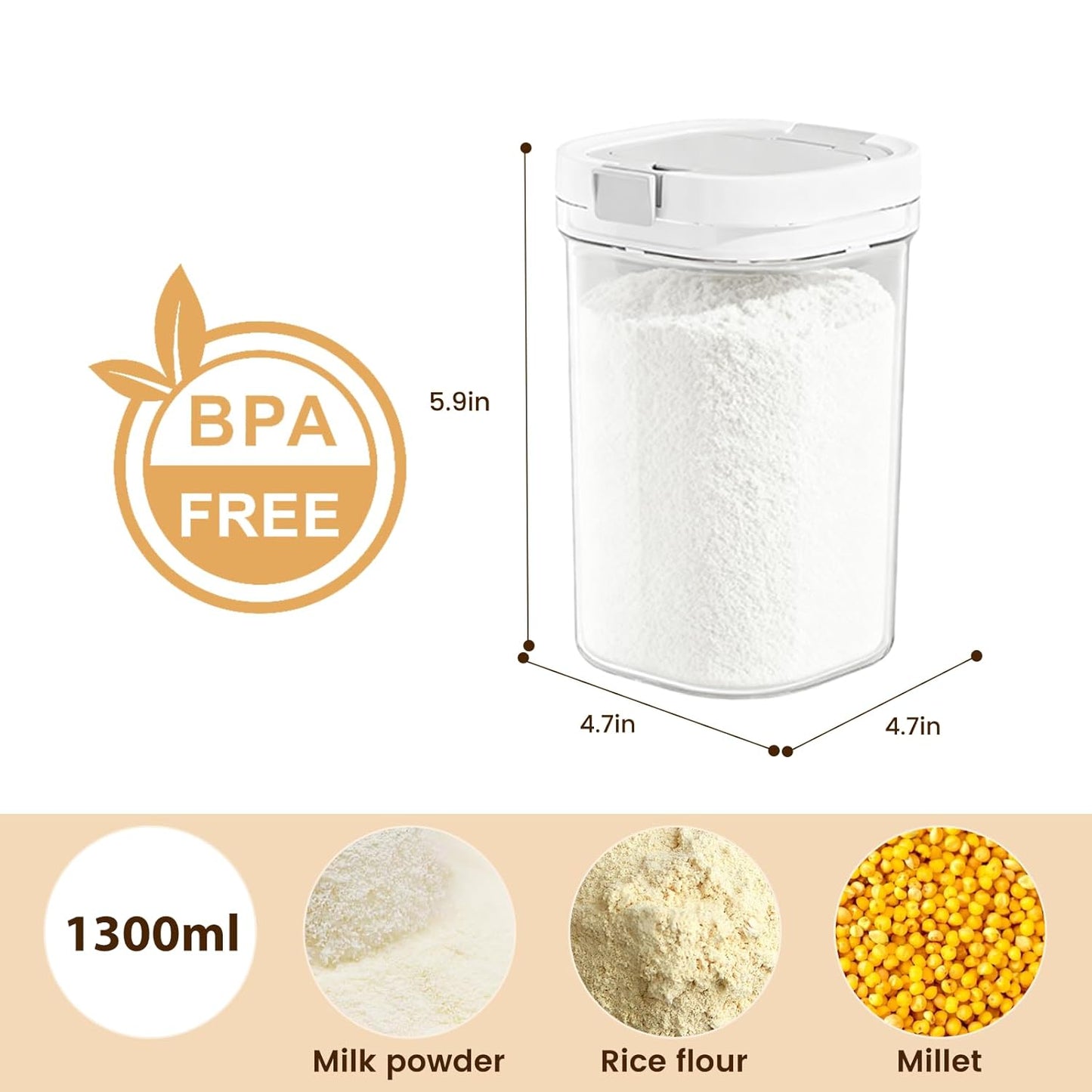 Formula Container to go-800ml Travel Dispenser BPA Free Airtight Container with Spoon and Layered Storage