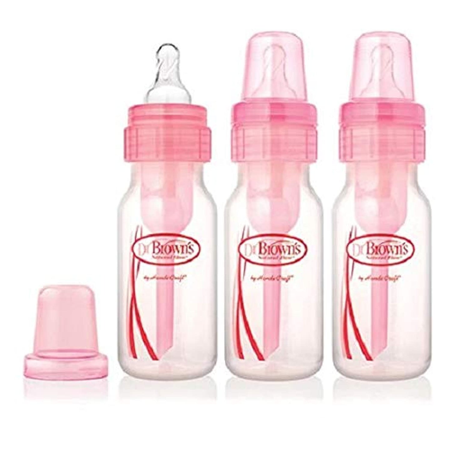 Dr. Brown's Options Narrow Pink Bottles, 3 pack, 4 ounce