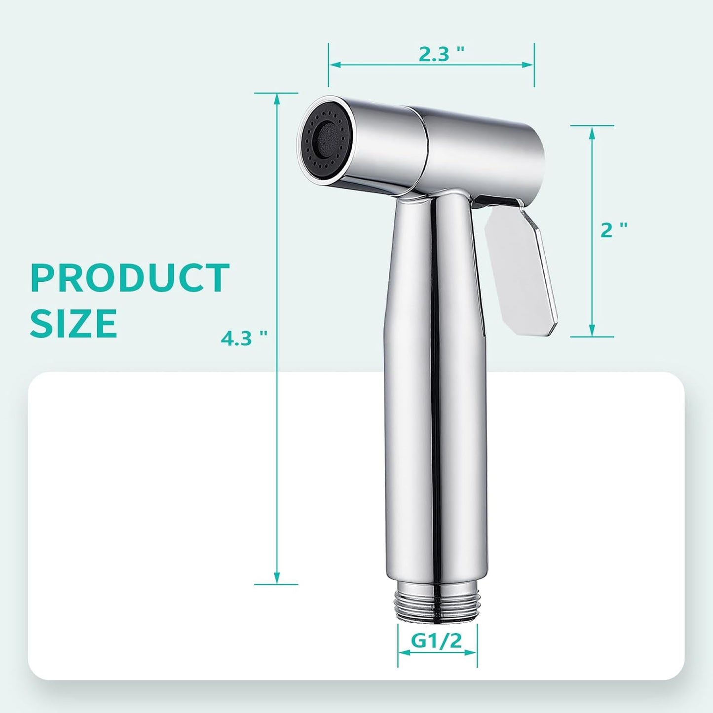 BARROCK 2 Pack Bidet Sprayer Head Only, Stainless Steel Handheld Shattaf Jet Spray for Toilet, Baby Cloth Diaper Sprayer with Adjustable Water Pressure Control, Brushed Nickel