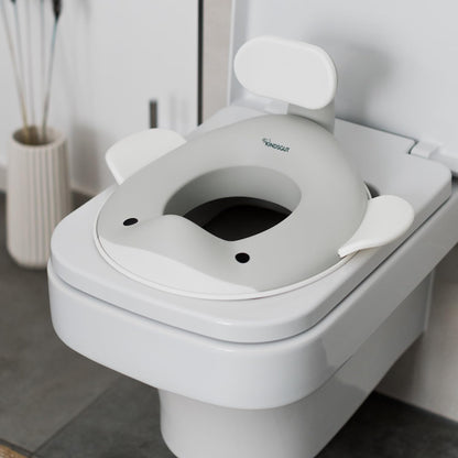 Kindsgut Whale Potty Training Seat for Toddlers – Kids Toilet Seat with Backrest, Non-Slip, Fits Round & Oval Toilet Seats, Designed in Germany, Peach