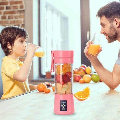 Portable Blender Cup,Electric USB Mini Juicer Blender For Shakes and Smoothies, Juice,380ml, Six Blades Great for Mixing,Black