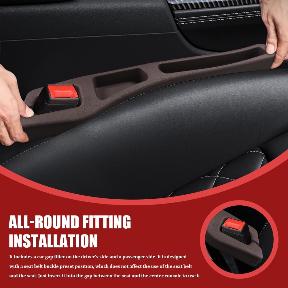 2PCS No Drop Seat Guard, Car Seat Gap Filler, Multi-Function Car Side Gap Filler for Prevent Items Falling, Universal Auto Blocker Between Seats Auto Organizer Accessories for Most Cars