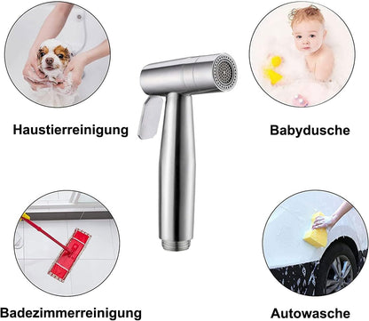 Handheld Bidet Sprayer for Toilet, Dual Mode Spray Head (Jet/Soft) Baby Cloth Diaper Sprayers Bide t for Toilet Stainless Steel Bathroom Hand Held (Bide t Sprayer Head Only)