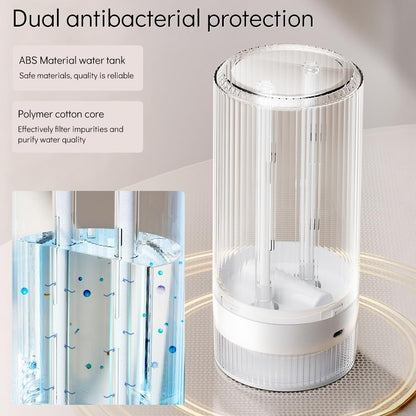 HomeBeyond Portable Mist Humidifier for Bedroom, 1.1L USB Charging and Plug-In Dual-Use, 28dB Quiet Dual Nozzle Air Humidifier for Home Baby Nursery & Plants, 8H Auto Shut-off and Warm Night Light