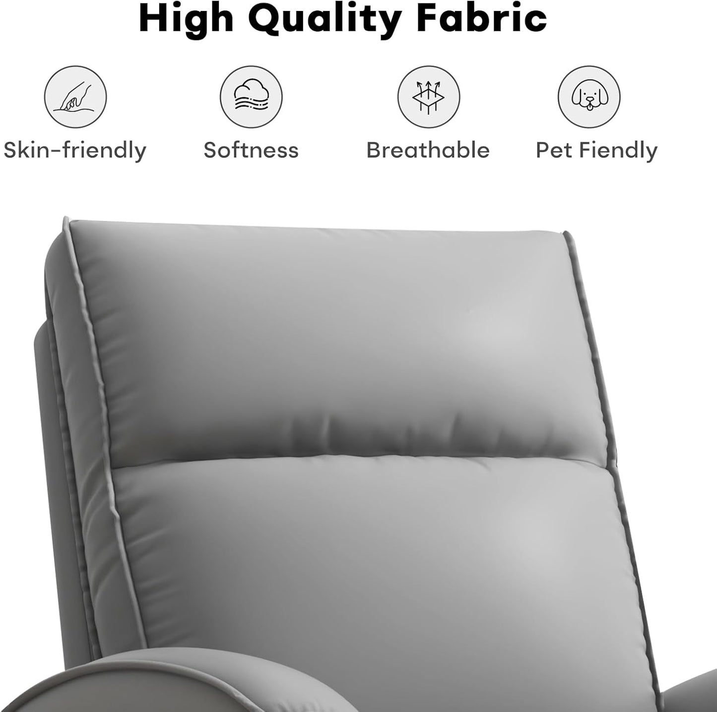 HAOMARKETS Electric Swivel Rocker Recliner Chair, Power Faux Leather Glider Rocking Recliners for Adults,360° Swivel Nursery Reclining Sofa with USB Charging Port, White