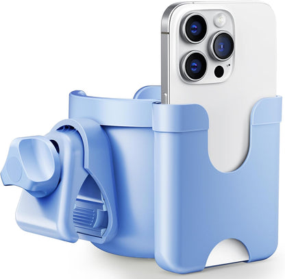 Guiseapue Cup Holder for Walker: Stroller Cup Holder Attachment with Phone Holder, Wheelchair/Stroller Accessories for Rollator, Bike, Scooter, Baby Essentials, First Mother‘s Day Gifts for New Mom