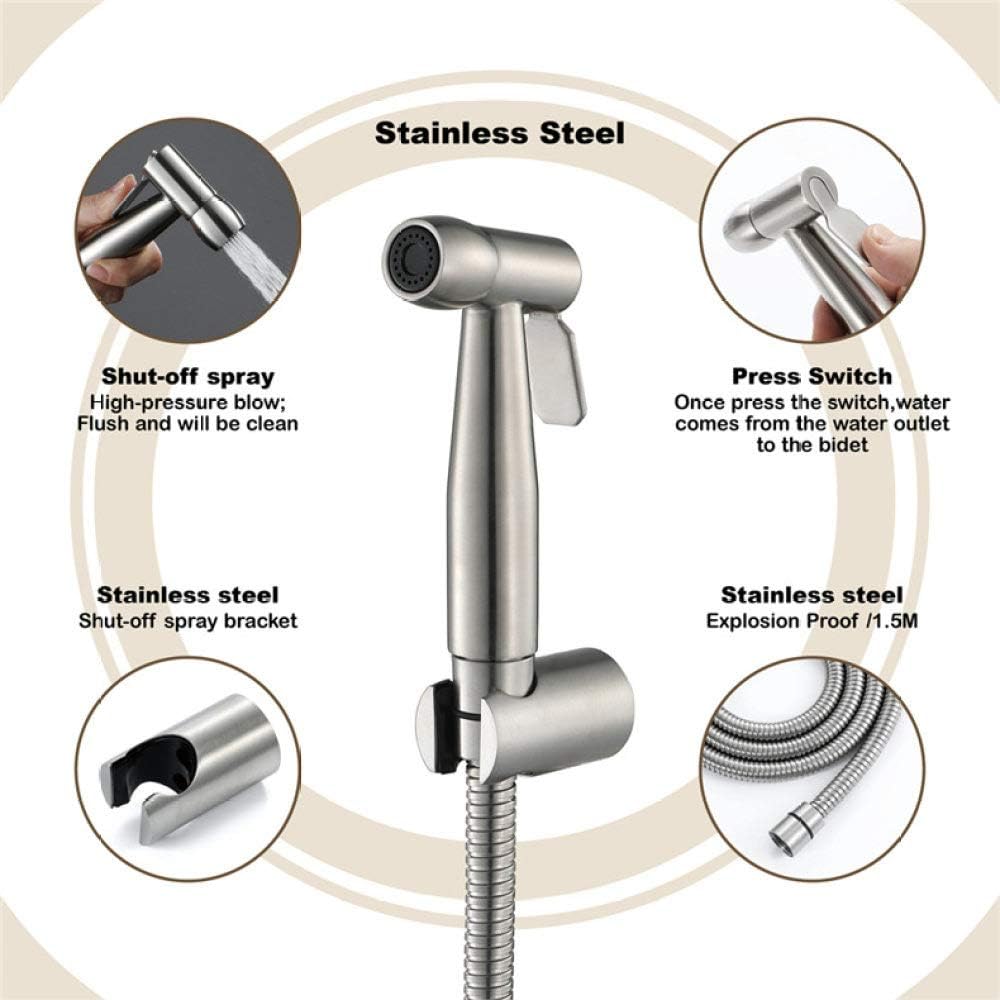 Hand HeldSprayer for Toilet,Round Toilet Flushing Faucet Sprayer Diaper Sprayer for Toilet Water Sprayer-Adjustable Pressure Control