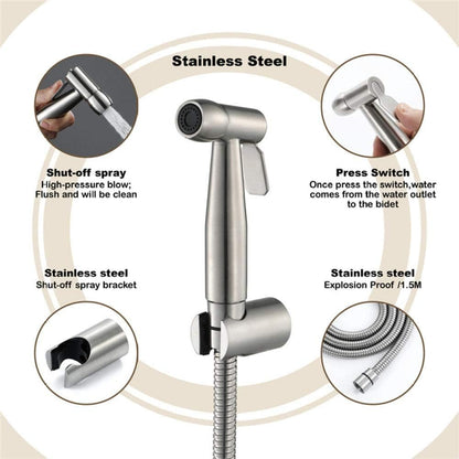 Hand HeldSprayer for Toilet,Round Toilet Flushing Faucet Sprayer Diaper Sprayer for Toilet Water Sprayer-Adjustable Pressure Control