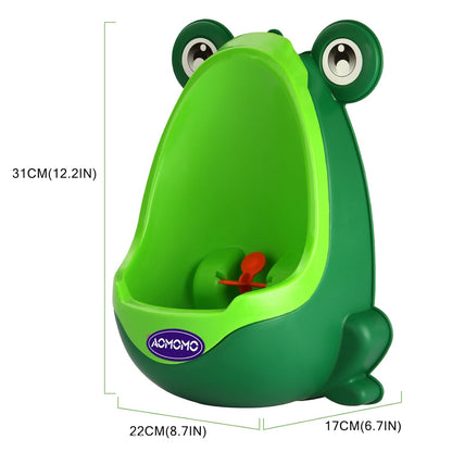 Frog Pee Training Urinal, Cute Frog Potty Training Urinal for Toddler Boys with Funny Aiming Target, Green Toilet Trainer (Green)