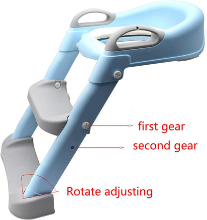 HTTMT- Giraffe Potty Training Toilet Ladder Seat With Upgraded Cushion Step Stool Ladder Toilet Chair/Toilet Trainer for Baby Toddler Kids Children In Pink [P/N: ET-BABY001-PINK STEP]