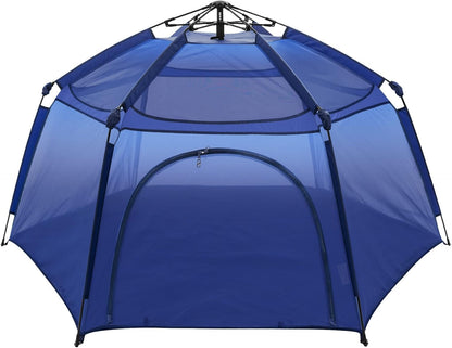 Alvantor® Baby Playpen Pop Up Play Yard 84"x84"x44”Large Mesh Kids Toddler Play Pen Indoor & Outdoor Safe Space Foldable Lightweight Mosquito Playpen Canopy for Infants Toddlers Pets, Navy