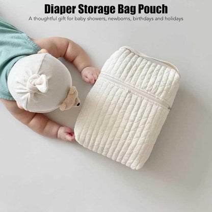 Bnineteenteam Diaper Bag Organizing Pouches,Portable Handheld Large Capacity Cotton Diaper Storage Bag Pouch