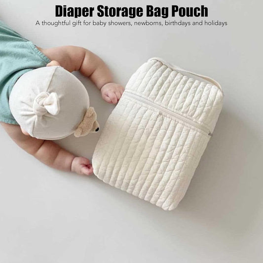 Bnineteenteam Diaper Bag Organizing Pouches,Portable Handheld Large Capacity Cotton Diaper Storage Bag Pouch