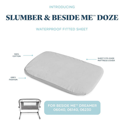 Baby Delight Beside Me Dreamer Bassinet & Bedside Sleeper Waterproof Fitted Sheet, Grey