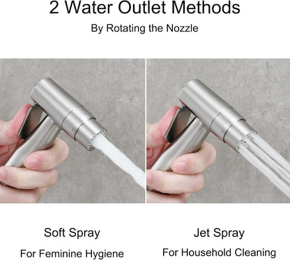2 Function Cloth Diaper Sprayer,Biveah Stainless Steel Handheld Bidet Sprayer for Toilet Brushed Nickel, KXS004NA