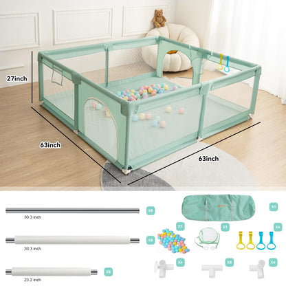 COMOMY Playpens for Babies and Toddlers, Small Baby Play Pens, Activity Center for Safe and Non-Slip Baby Fence, Full Mesh Design, Indoor & Outdoor Kids Activity Center (Dark Grey, 36"x36")