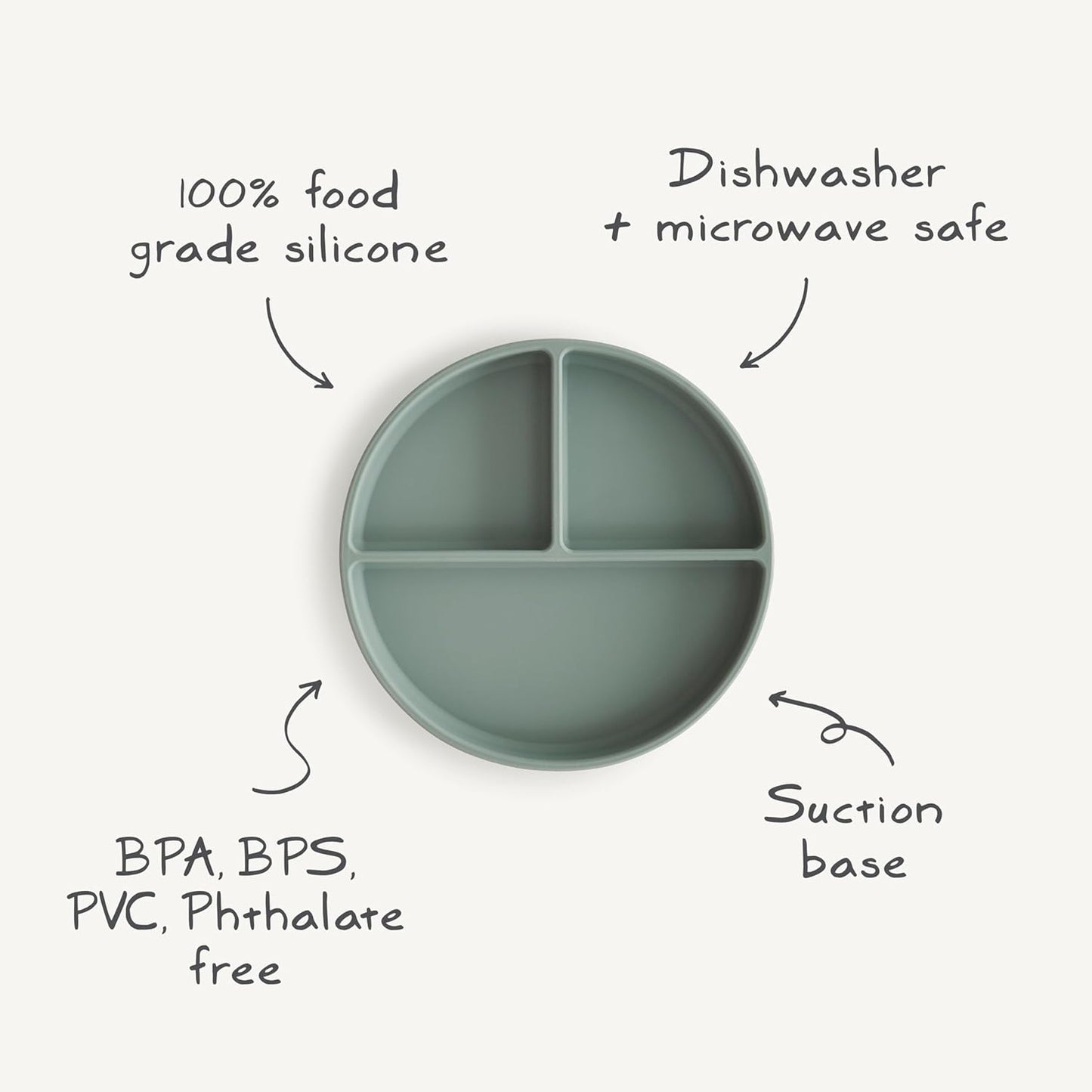 mushie Silicone Suction Plate | BPA-Free Non-Slip Design (Soft Lilac)