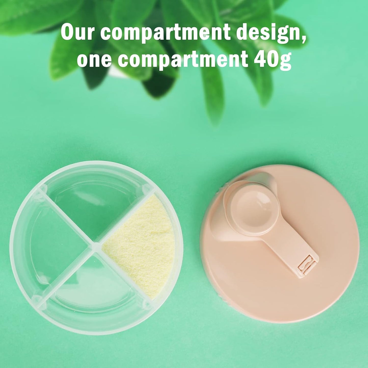 Accmor Baby Formula Dispenser On The Go, Non-Spill Rotating Four-Compartment Formula Container to Go, Milk Powder Kids Snack Container for Infant Toddler Travel Outdoor, Blue
