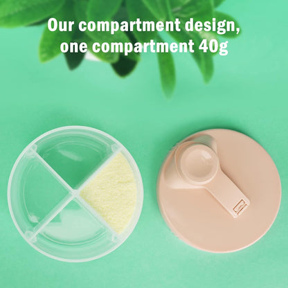 Accmor Baby Formula Dispenser On The Go, Non-Spill Rotating Four-Compartment Formula Container to Go, Milk Powder Kids Snack Container for Infant Toddler Travel Outdoor, Blue