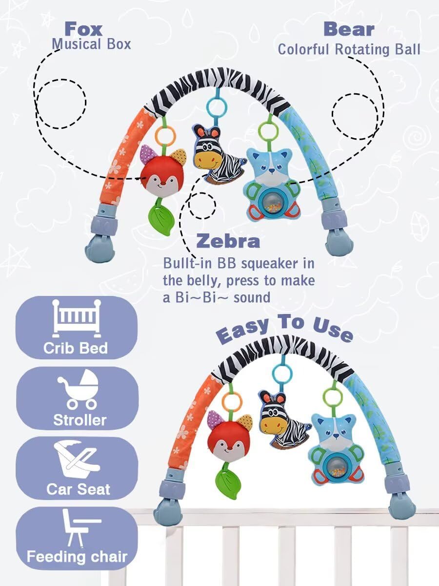 Pau1Hami1ton Baby Stroller Arch Toys, Car Seat Toys,Bouncer Toy Bar/Mobile for Bassinet,Adjustable Baby Hanging Toys Fit for Crib Bed,Stroller,Car Seat.S-19(Crab)