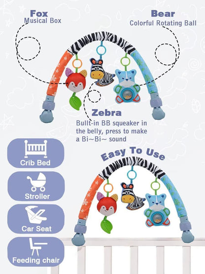 Pau1Hami1ton Baby Stroller Arch Toys, Car Seat Toys,Bouncer Toy Bar/Mobile for Bassinet,Adjustable Baby Hanging Toys Fit for Crib Bed,Stroller,Car Seat.S-19(Crab)